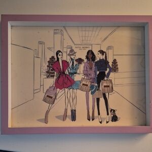 Fashion Illustration with Pink Frame